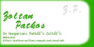 zoltan patkos business card